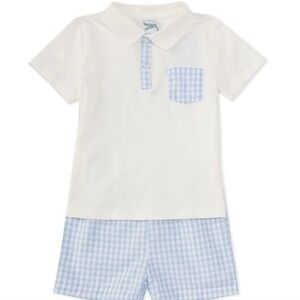 Edgehill Collectionx The Broke Brooke Little Boys Brooks Pique Knit Polo and Gin